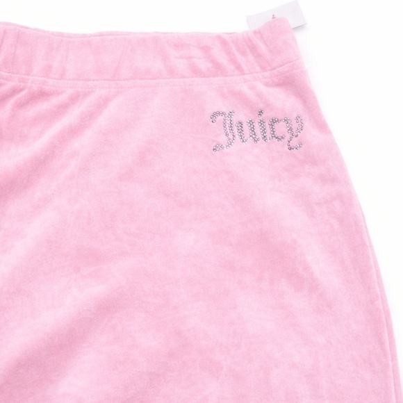 Juicy Couture Tracksuit - Pink Velour Rhinestone Logo Loungewear Set (L + XL) - Picture 3 of 6